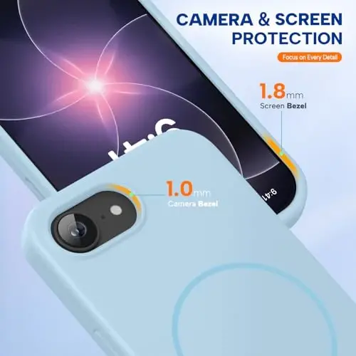 iPhone 17e Kılıfı ve iPhone 16e Kılıfı için Miracase Manyetik, [Yumuşak Çizilmez Mikrofiber Astar], MagSafe ile Uyumlu, iPhone 17e/16e için Silikon Darbeye Dayanıklı Koruyucu Telefon Kılıfı, Karanfil Moru - 4