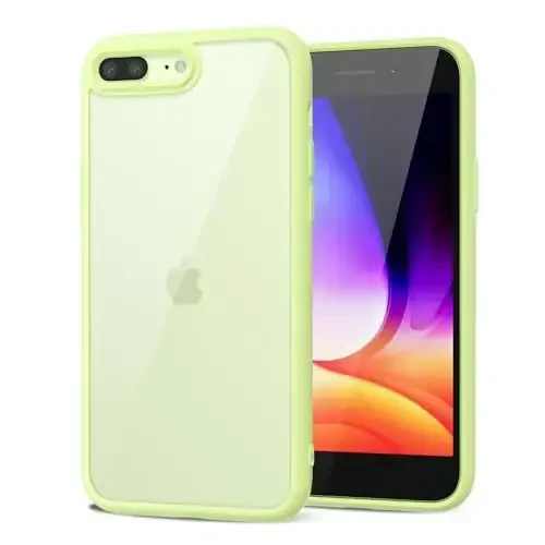 LoeoeL for iPhone 8 Plus/ 7 Plus Case Clear, Transparent Hybrid Phone Case [Hard Plastic & Soft Silicone Bumper] Acrylic Non Yellowing Thin Slim Protective Cover for Women, Mint Green - LOEOEL