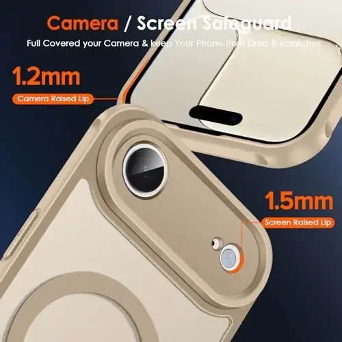 ivoler Magnetic Case for iPhone Air 6.5'' [Compatible with Magsafe] 15FT Military Grade Protection Magnetic Charger Case Bumper for,Frosted Translucent Back for iPhone 17 Air Cover-Titanium - 7