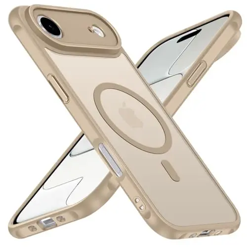 ivoler Magnetic Case for iPhone Air 6.5'' [Compatible with Magsafe] 15FT Military Grade Protection Magnetic Charger Case Bumper for,Frosted Translucent Back for iPhone 17 Air Cover-Titanium - 1