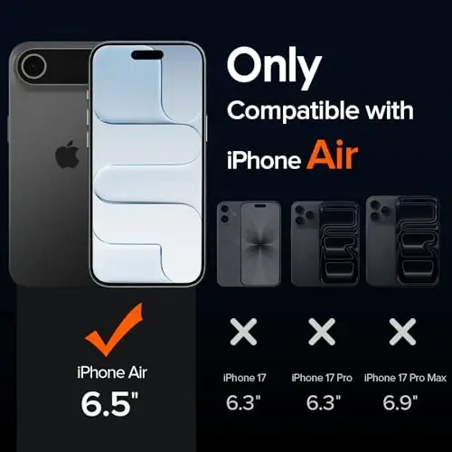 ivoler Magnetic Case for iPhone Air 6.5'' [Compatible with Magsafe] [15FT Military Grade Protection] Magnetic Charger Case Bumper for,Frosted Translucent Back for iPhone 17 Air Cover- Black - IVOLER