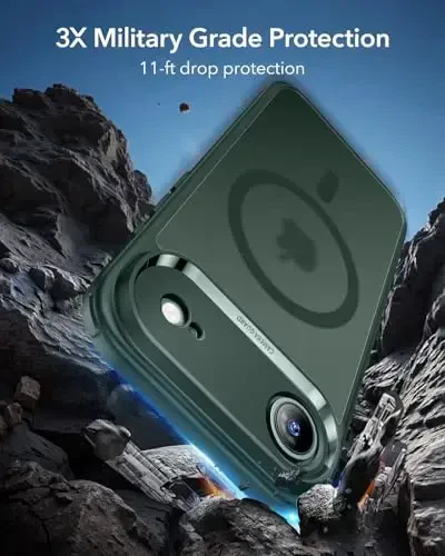 iPhone Air Case uchun ESR, Kamera boshqaruvi, MagSafe bilan mos, zarbaga chidamli harbiy darajadagi himoya, iPhone 17 Air Case uchun magnit telefon qutisi, muzli yashil - 4