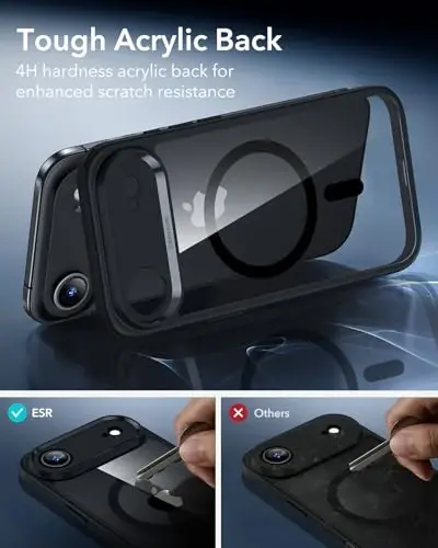 ESR for iPhone Air Case for MagSafe, Camera Control, Clear Black | Ultra Slim, 3X Military-Grade Drop Protection, Magnetic Phone Case, Impact Absorbing, Resists Scratches 