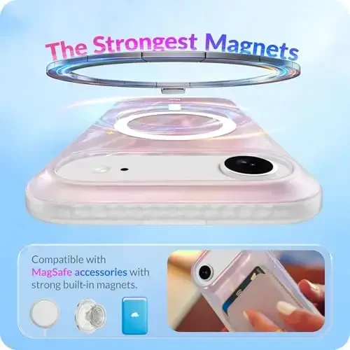 LONLI Hue for iPhone Air Case - Golden Floral Shockproof Magnetic Phone Cover - [Compatible with Magsafe] - Elegant, Unique and Aesthetic - 3