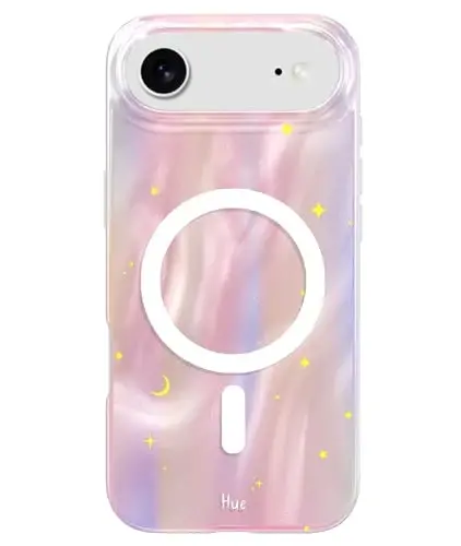 iPhone Air için LONLI Hue Kılıfı - Altın Çiçekli Darbeye Dayanıklı Manyetik Telefon Kılıfı - [Magsafe ile Uyumlu] - Zarif, Benzersiz ve Estetik 