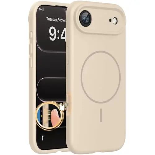 Miracase Magnetic for iPhone Air Case, Compatible with MagSafe, Integrated Silicone Camera Control Cover, 3.0mm Thicken Shockproof Drop Protection Phone Case for 17 Air,Sand 