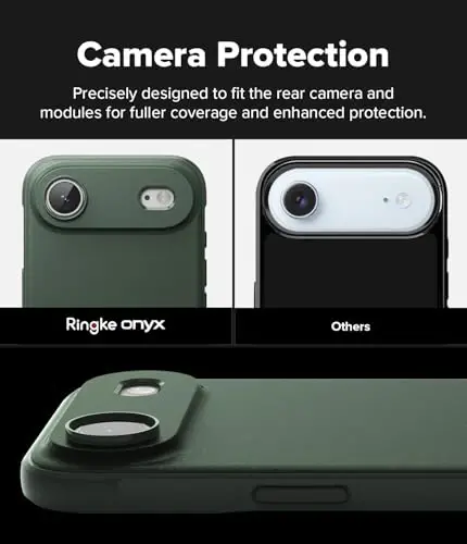 Ringke Onyx for iPhone Air Case, [Feels Good in The Hand] Oil & Dirt Resistant, Individual Lens Covers for Cameras, Non-Slip Enhanced Grip Lightweight Cover - Dark Green - 3