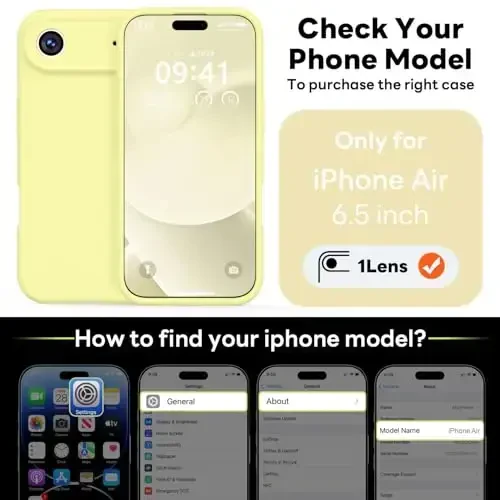Vooii Magnetic for iPhone Air Case, Compatible with Magsafe (Premium Liquid Silicone) (Integrated Camera Control Button) Anti-Scratch Microfiber Lining for iPhone 17 Air 6.5 inch, Creamy Yellow - VOOII (1)