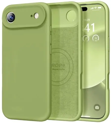Vooii Magnetic for iPhone Air Case, Compatible with Magsafe (Premium Liquid Silicone) (Integrated Camera Control Button) Anti-Scratch Microfiber Lining for iPhone 17 Air 6.5 inch, Cedar Green - 1