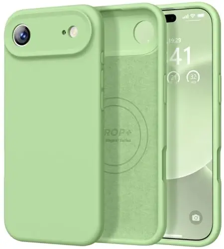 Vooii Magnetic for iPhone Air Case, Compatible with Magsafe (Premium Liquid Silicone) (Integrated Camera Control Button) Anti-Scratch Microfiber Lining for iPhone 17 Air 6.5 inch, Matcha - 5