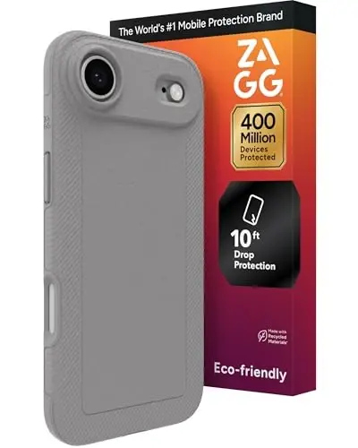 ZAGG Luxe Snap Phone Case for iPhone Air - Gray, Durable Graphene for Drop Protection (10ft/3m), Slim Lightweight Design, MagSafe Compatible - 1