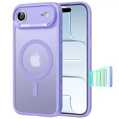 ESR for iPhone Air Case, Camera Control, Compatible with MagSafe, Shockproof Military-Grade Protection, Magnetic Phone Case for iPhone 17 Air Case, Frosted Purple - 1