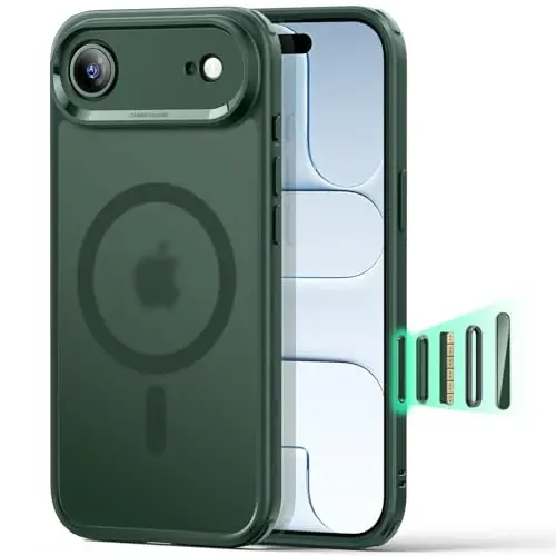 ESR for iPhone Air Case, Camera Control, Compatible with MagSafe, Shockproof Military-Grade Protection, Magnetic Phone Case for iPhone 17 Air Case, Frosted Green - 1