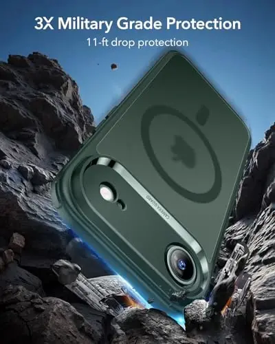 ESR for iPhone Air Case, Camera Control, Compatible with MagSafe, Shockproof Military-Grade Protection, Magnetic Phone Case for iPhone 17 Air Case, Frosted Green - 4