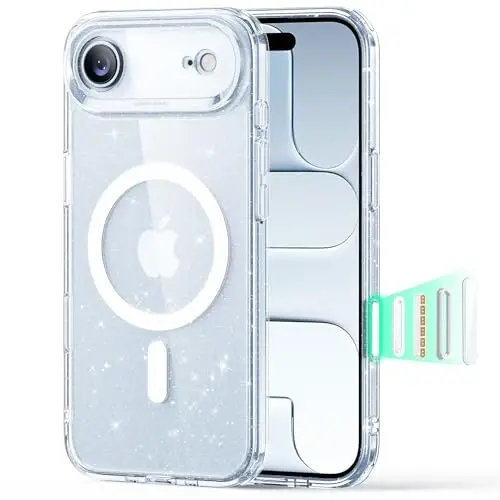 ESR for iPhone Air Case, Camera Control, Compatible with MagSafe, Shockproof Military-Grade Protection, Magnetic Phone Case for iPhone 17 Air Case, Clear Shimmer - 1