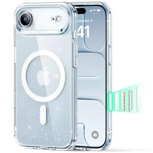 ESR for iPhone Air Case for MagSafe, Camera Control, Clear Shimmer | Ultra Slim, 3X Military-Grade Drop Protection, Magnetic Phone Case, Impact Absorbing, Resists Scratches 