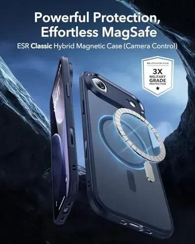 ESR for iPhone Air Case, Camera Control, Compatible with MagSafe, Shockproof Military-Grade Protection, Magnetic Phone Case for iPhone 17 Air Case, Frosted Blue - ESR (1)