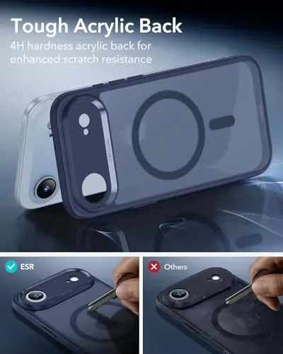ESR for iPhone Air Case, Camera Control, Compatible with MagSafe, Shockproof Military-Grade Protection, Magnetic Phone Case for iPhone 17 Air Case, Frosted Blue - 6