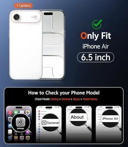 FNTCASE for iPhone Air Case Clear: Magnetic Phone Cases with Screen Protector Drop Proof Compatible with Magsafe Slim Anti Yellowing Rugged Shockproof Protective Transparent Cell Cover (B-Blue) - 2