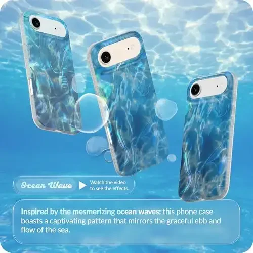 LONLI Hue for iPhone Air Case - Ocean Waves Shockproof Phone Cover - [Shock-Absorbent Bumper] - Cute, Unique and Aesthetic - 11
