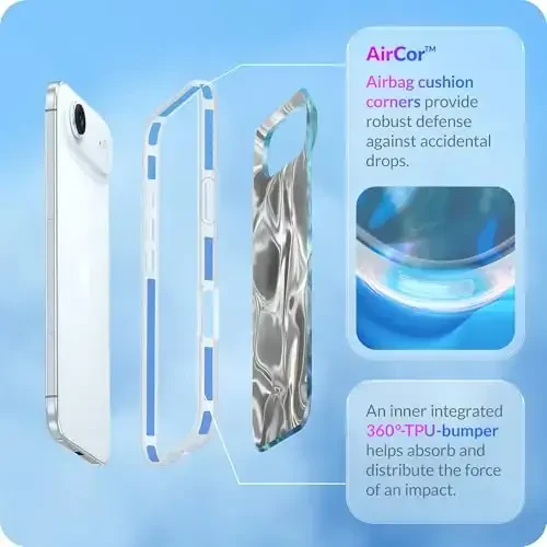 LONLI Hue for iPhone Air Case - Ocean Waves Shockproof Phone Cover - [Shock-Absorbent Bumper] - Cute, Unique and Aesthetic - 10