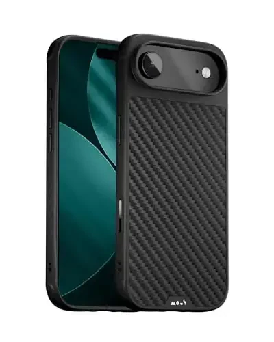 Mous for iPhone Air Case, Compatible with MagSafe - Limitless - Protective Carbon Fibre Cover for iPhone Air - Shockproof, Full Camera Protection, Anti-Scratch Back, Black 