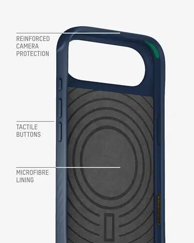 iPhone Air Kılıfı için Mous, MagSafe Uyumlu - Sınırsız - iPhone Air için Koruyucu Manyetik Kapak - Darbeye Dayanıklı, Tam Kamera Koruması, Çizilmeye Karşı Dayanıklı Arka Yüzey, Denizci Mavisi - 3