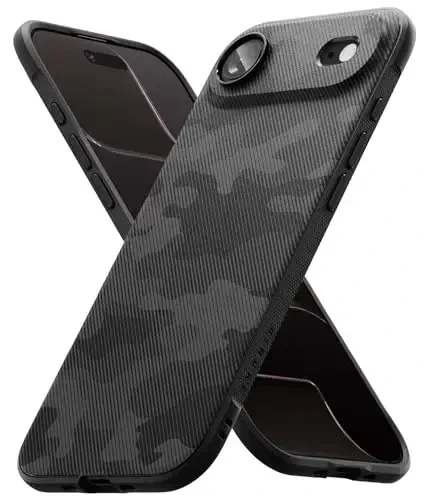 Ringke Onyx for iPhone Air Case, [Feels Good in The Hand] Oil & Dirt Resistant, Individual Lens Covers for Cameras, Non-Slip Enhanced Grip Lightweight Cover - Camo Black - RINGKE