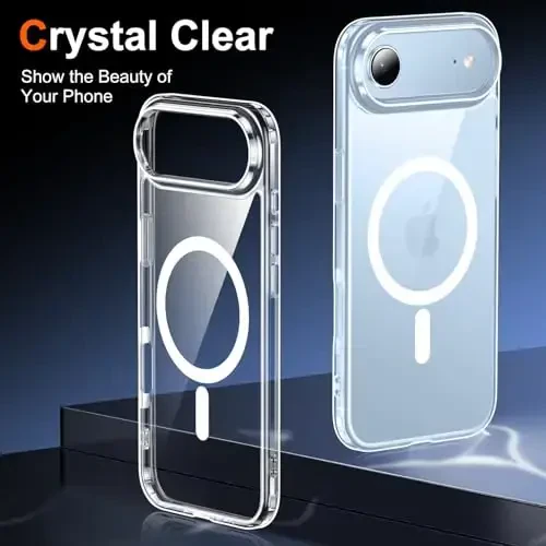Temdan for iPhone Air Case Clear with Screen Protector, Compatible with Magsafe, Anti-Yellowing, Military-Grade Protection, Shockproof Slim Magnetic Phone Case Cover, Transparent - 6