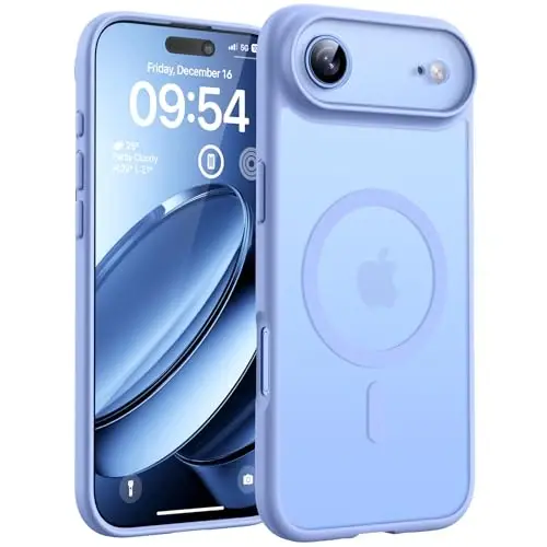 TOCOL for iPhone Air Case, Compatible with MagSafe, Light Blue | Built-in Magnets, Full Camera & Military-Grade Protection, Anti-Slip Shockproof Translucent Matte Back Phone Cover 