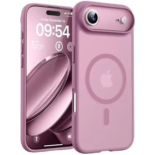 TOCOL for iPhone Air Case, Full Camera Protection, Built-in Magnetic Ring, Compatible with Magsafe Charger, Drop Protection, Translucent Matte Phone Case for iPhone 17 Air 6.5 inch (Lilac Purple) 