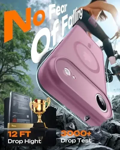 TOCOL for iPhone Air Case, Full Camera Protection, Built-in Magnetic Ring, Compatible with Magsafe Charger, Drop Protection, Translucent Matte Phone Case for iPhone 17 Air 6.5 inch (Lilac Purple) - 3