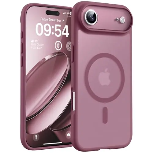 TOCOL for iPhone Air Case, Compatible with Magsafe Charger, Full Camera Protection, Drop Protection, Translucent Matte Phone Case for iPhone 17 Air 6.5 inch (Plum) 