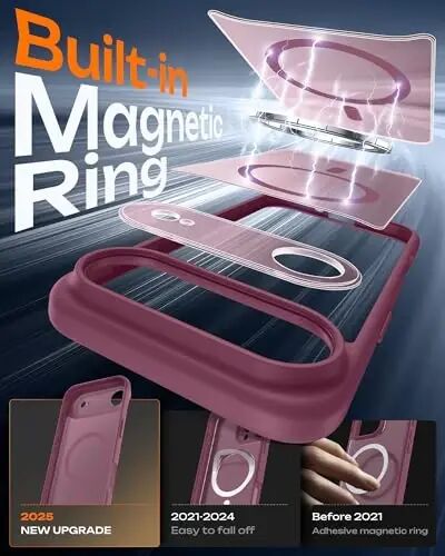 TOCOL for iPhone Air Case, Full Camera Protection, Built-in Magnetic Ring, Compatible with Magsafe Charger, Drop Protection, Translucent Matte Phone Case for iPhone 17 Air 6.5 inch (Lilac Purple) - 2