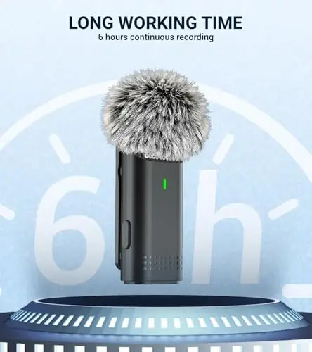 EZColoris 2 Pack Wireless Microphones for iPhone Android - Clip on Mini Microphone for Video Recording Lapel Microphone for Streaming, Podcast, YouTube Tiktok Content Creator - 5