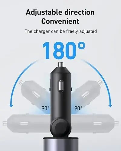 iPhone Car Charger, Retractable Fast Car Phone Charger 100w for CarPlay, 4 in 1 Car Charger Adapter with 2 Cables 31.5 Inch and 2 USB Ports, Compatible with iPhone 17/16/15/14/13/12/11 Pro/Samsung - 4