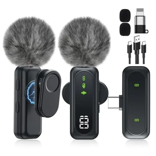 Jubolion Wireless Mini Microphone for iPhone – Magnetic Clip Mini Mic with 100% Battery Display, Noise Reduction, Plug & Play, Compatible with iOS/Android – for Video Recording YouTube Tiktok - 6
