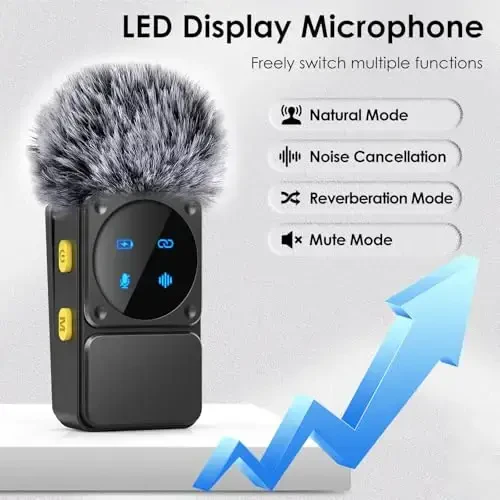 iPhone iPad Android uchun Lightning/USB-C ulagichli mini simsiz yelka mikrofoni, 80 soatlik shovqinni kamaytiruvchi yelka mikrofon, video, Tiktok, Youtube, Vlog uchun Omni Lav mikrofon - 3