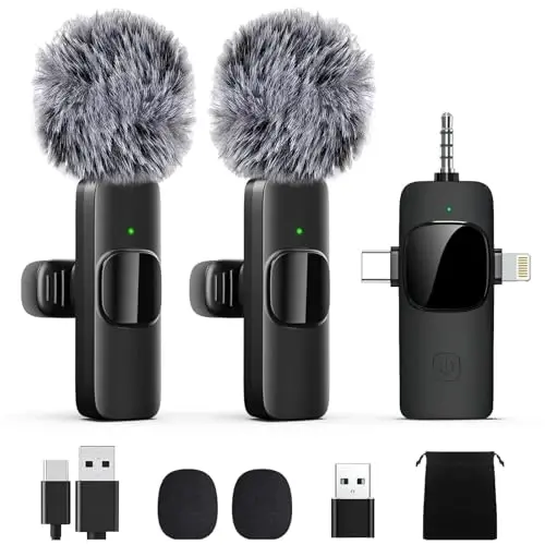 Labstandard Wireless Lavalier Lapel Microphone for iPhone, iPad, mini Video Recording Mic for Interview Video Podcast Vlog YouTube & Livestream, Noise Reduction, Plug & Play (3-in-1 Port) - 1