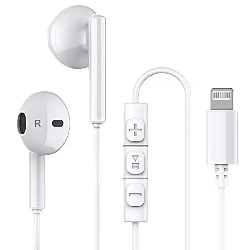iPhone Headphones,Wired Lightning Headphones for iPhone 13 14 12 Pro Max MFi Certified Lightning Earbuds with Microphone & Volume Control for 11 XR SE - Twinice