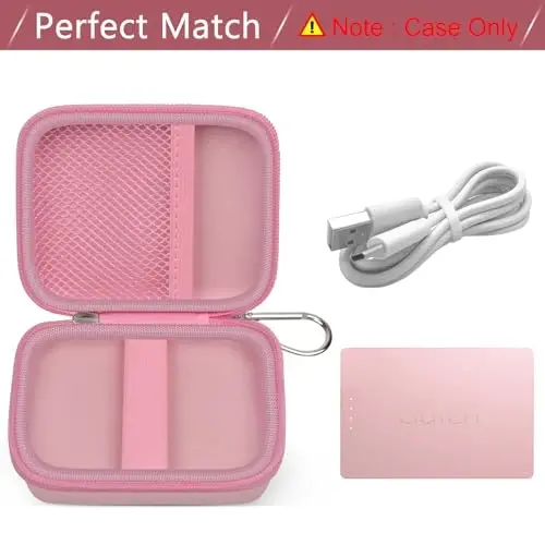 iPhone Power Bank sayohat Holder batareyasi Pack, USB zaryadlash kabeli va Boshqa Aksessuarlar uchun debriyaj - Pro Portable zaryadlovchi bilan Case Compatiable (Faqat Box) pushti - 3