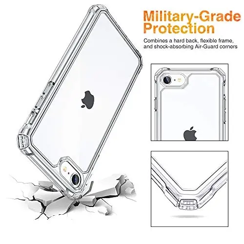 ESR for iPhone SE (2022) Case, iPhone SE (2020) and iPhone 8, Military-Grade Protection, Shock-Absorbing Corners, Yellowing-Resistant Back, Phone Case for SE 3/2, Air Armor Case, Clear - ESR (1)