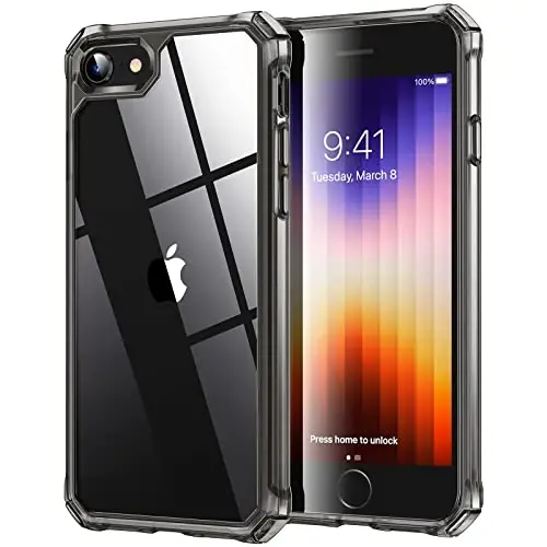 ESR for iPhone SE (2022) Case, iPhone SE (2020) and iPhone 8, Military-Grade Protection, Shock-Absorbing Corners, Yellowing-Resistant Back, Phone Case for SE 3/2, Air Armor Case, Clear Black - 1