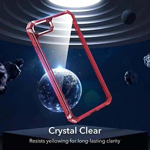 iPhone SE (2022) uchun ESR g'ilofi, iPhone SE (2020) va iPhone 8, Harbiy darajadagi himoya, zarbani yutuvchi burchaklar, sarg'ayishga chidamli orqa, SE 3/2 uchun telefon g'ilofi, Air Armor g'ilofi, shaffof qizil - 5