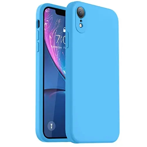 Vooii for iPhone SE Case 2022/3rd/2020,iPhone 8/7 Case, Upgraded Liquid Silicone with [Flat Edges] [Camera Protection] [Soft Anti-Scratch Microfiber Lining] Phone Case for iPhone SE - Blue - 7