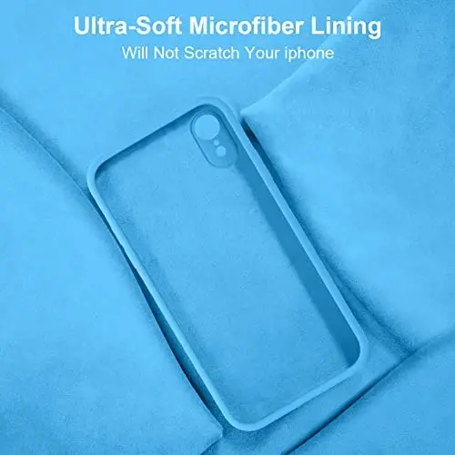 Vooii for iPhone SE Case 2022/3rd/2020,iPhone 8/7 Case, Upgraded Liquid Silicone with [Flat Edges] [Camera Protection] [Soft Anti-Scratch Microfiber Lining] Phone Case for iPhone SE - Blue - 8