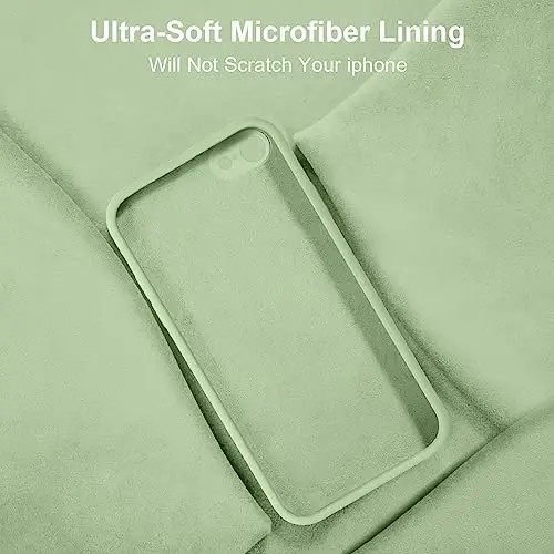 Vooii for iPhone SE Case 2022/3rd/2020,iPhone 8/7 Case, Upgraded Liquid Silicone with [Flat Edges] [Camera Protection] [Soft Anti-Scratch Microfiber Lining] Phone Case for iPhone SE - Matcha - 6