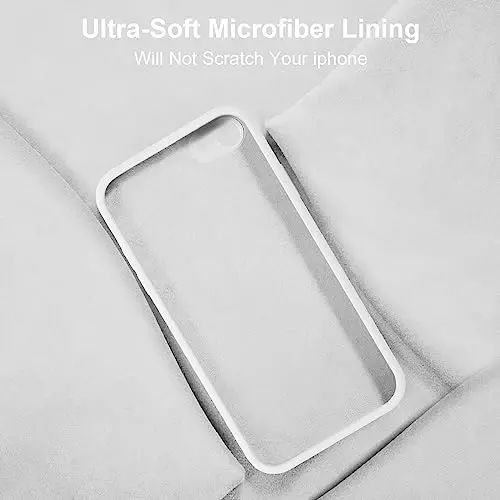 Vooii for iPhone SE Case 2022/3rd/2020,iPhone 8/7 Case, Upgraded Liquid Silicone with [Flat Edges] [Camera Protection] [Soft Anti-Scratch Microfiber Lining] Phone Case for iPhone SE - White - 6