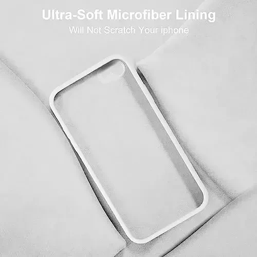 Vooii for iPhone SE Case 2022/3rd/2020,iPhone 8/7 Case, Upgraded Liquid Silicone with [Flat Edges] [Camera Protection] [Soft Anti-Scratch Microfiber Lining] Phone Case for iPhone SE - White - 6