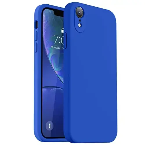 Vooii for iPhone SE Case 2022/3rd/2020,iPhone 8/7 Case, Upgraded Liquid Silicone with [Flat Edges] [Camera Protection] [Soft Anti-Scratch Microfiber Lining] Phone Case for iPhone SE - Klein Blue - VOOII